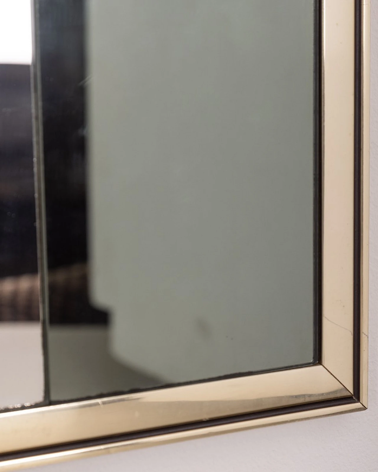 Glass and smoked glass wall mirror with silver frame, 1970s 5
