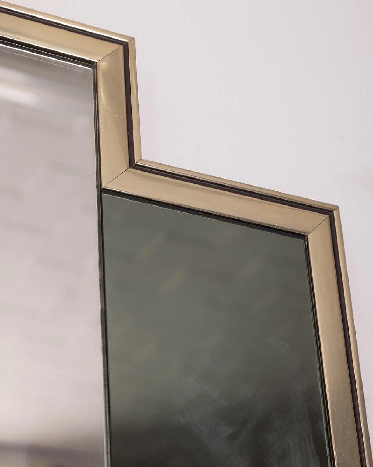 Glass and smoked glass wall mirror with silver frame, 1970s 6