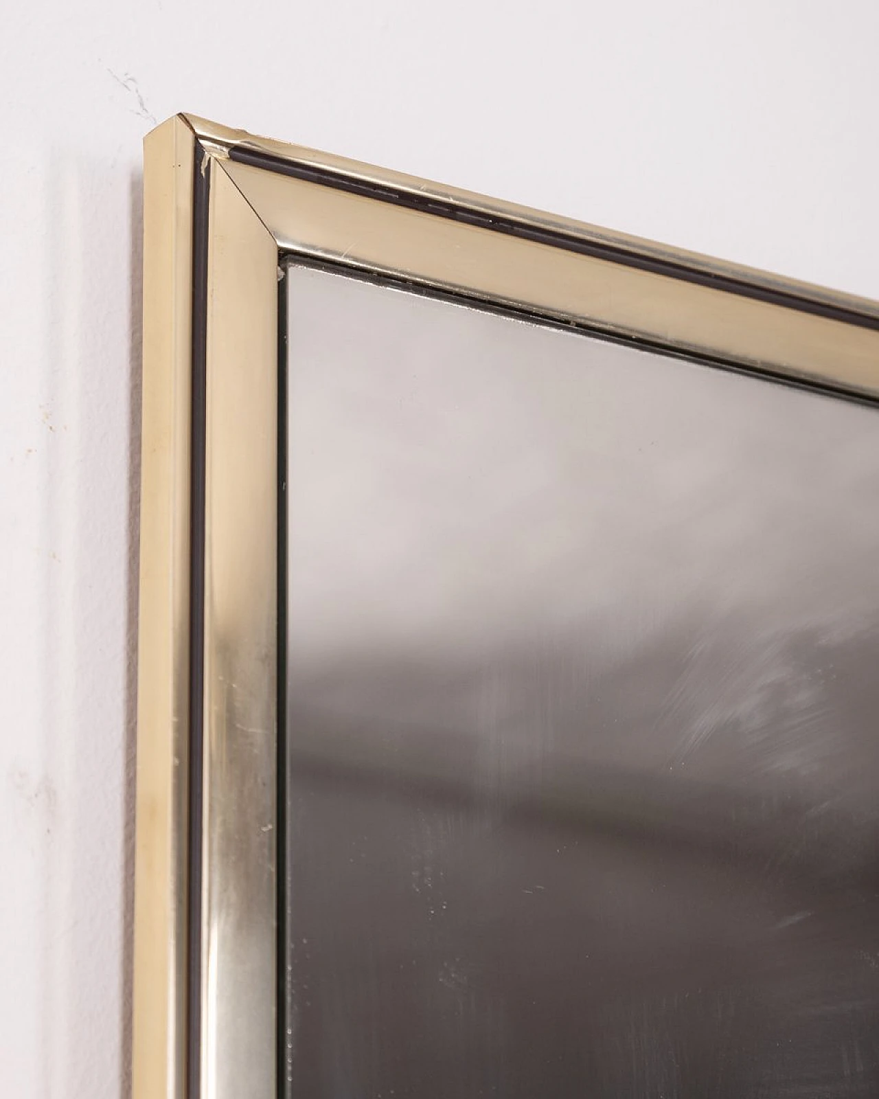 Glass and smoked glass wall mirror with silver frame, 1970s 7