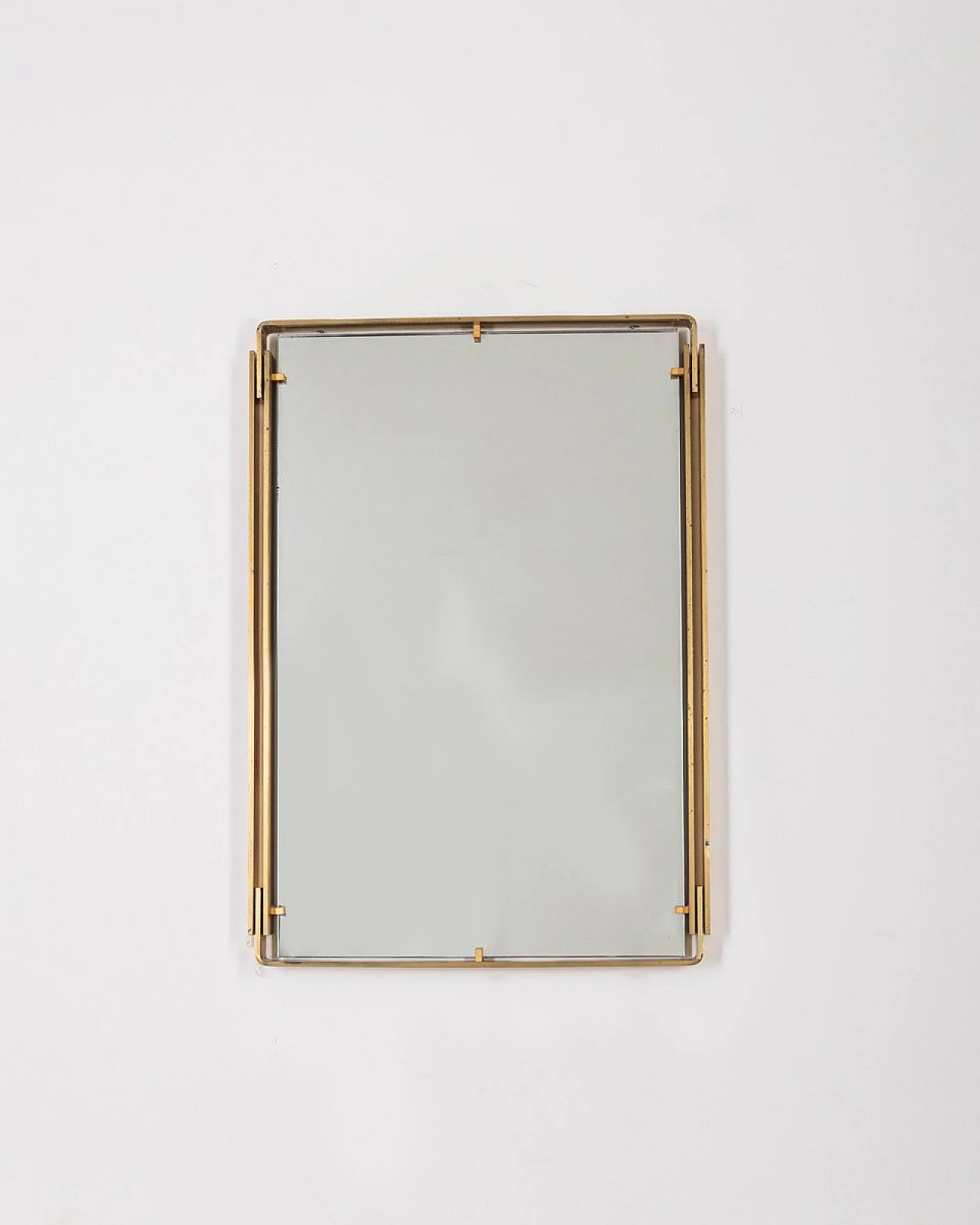 Wall mirror in brass by Sant'ambrogio & De Berti, 1960s 1