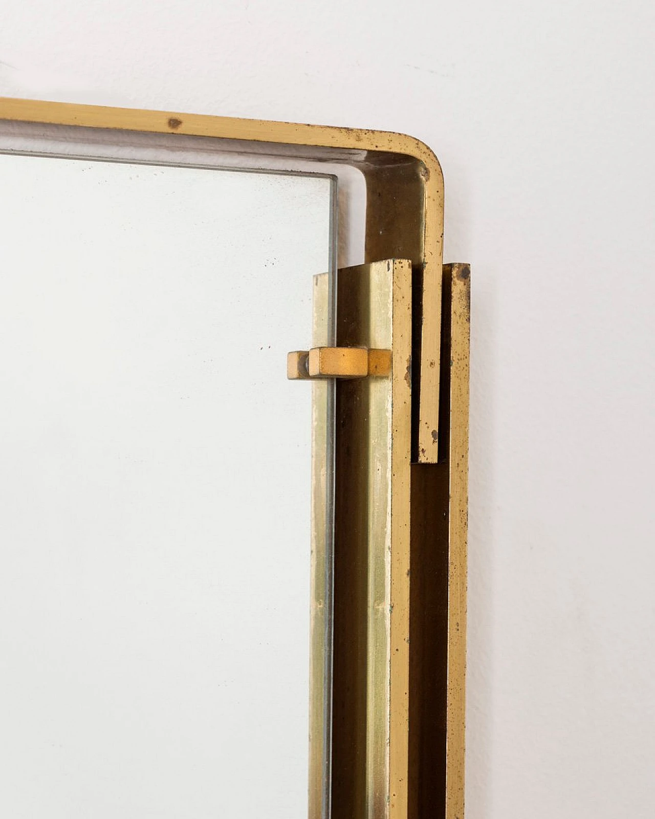 Wall mirror in brass by Sant'ambrogio & De Berti, 1960s 3