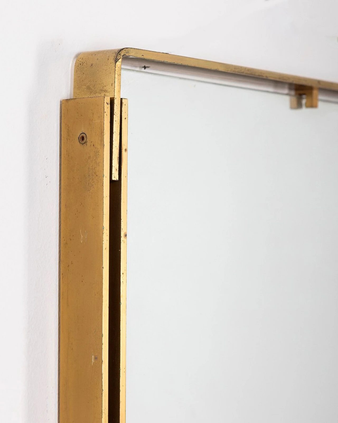 Wall mirror in brass by Sant'ambrogio & De Berti, 1960s 4