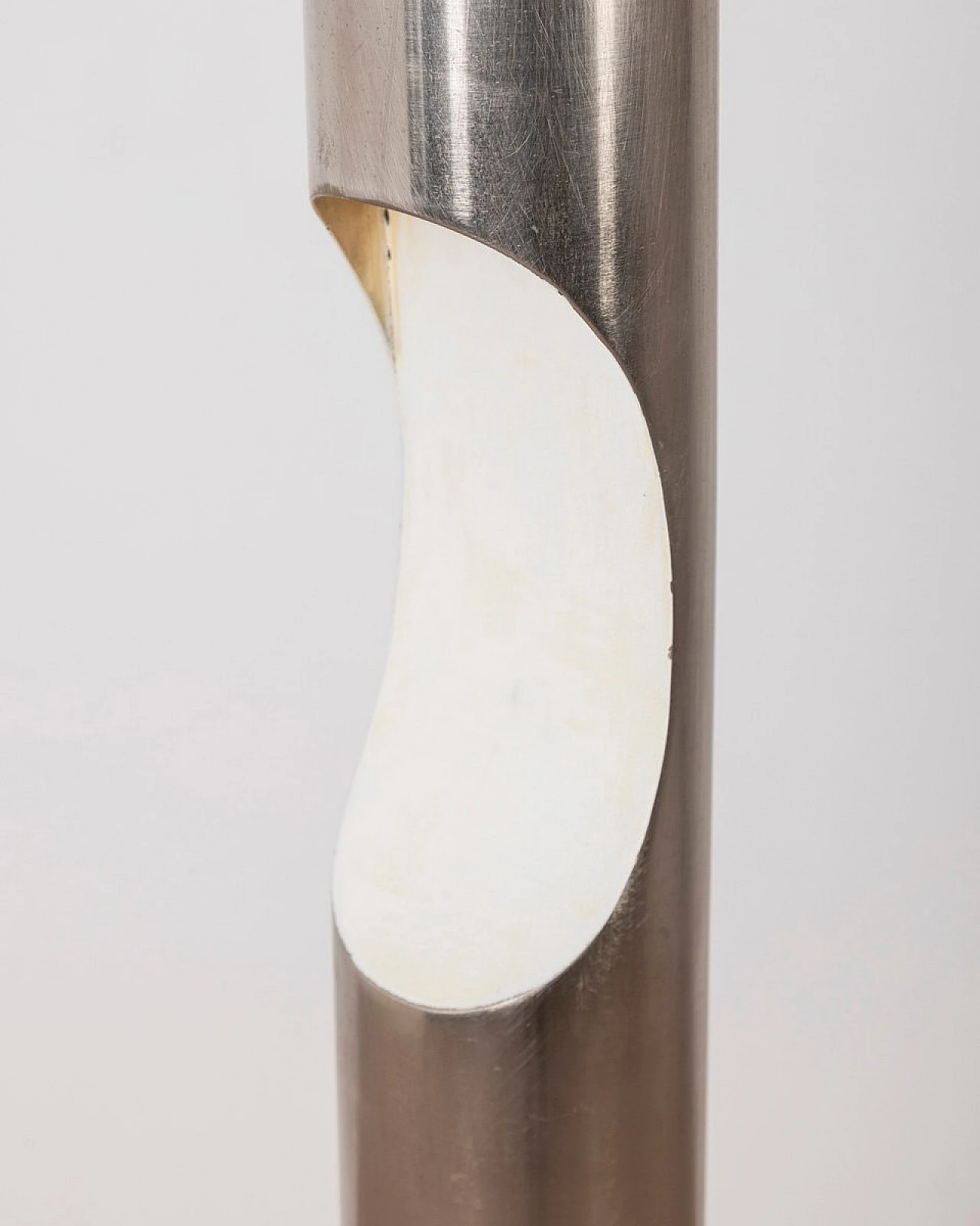 Chromed metal and white glass 2-light floor lamp, 1970s 6