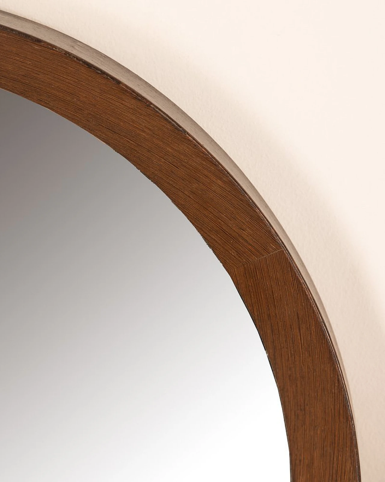 Round wall mirror with teak frame, 1960s 2