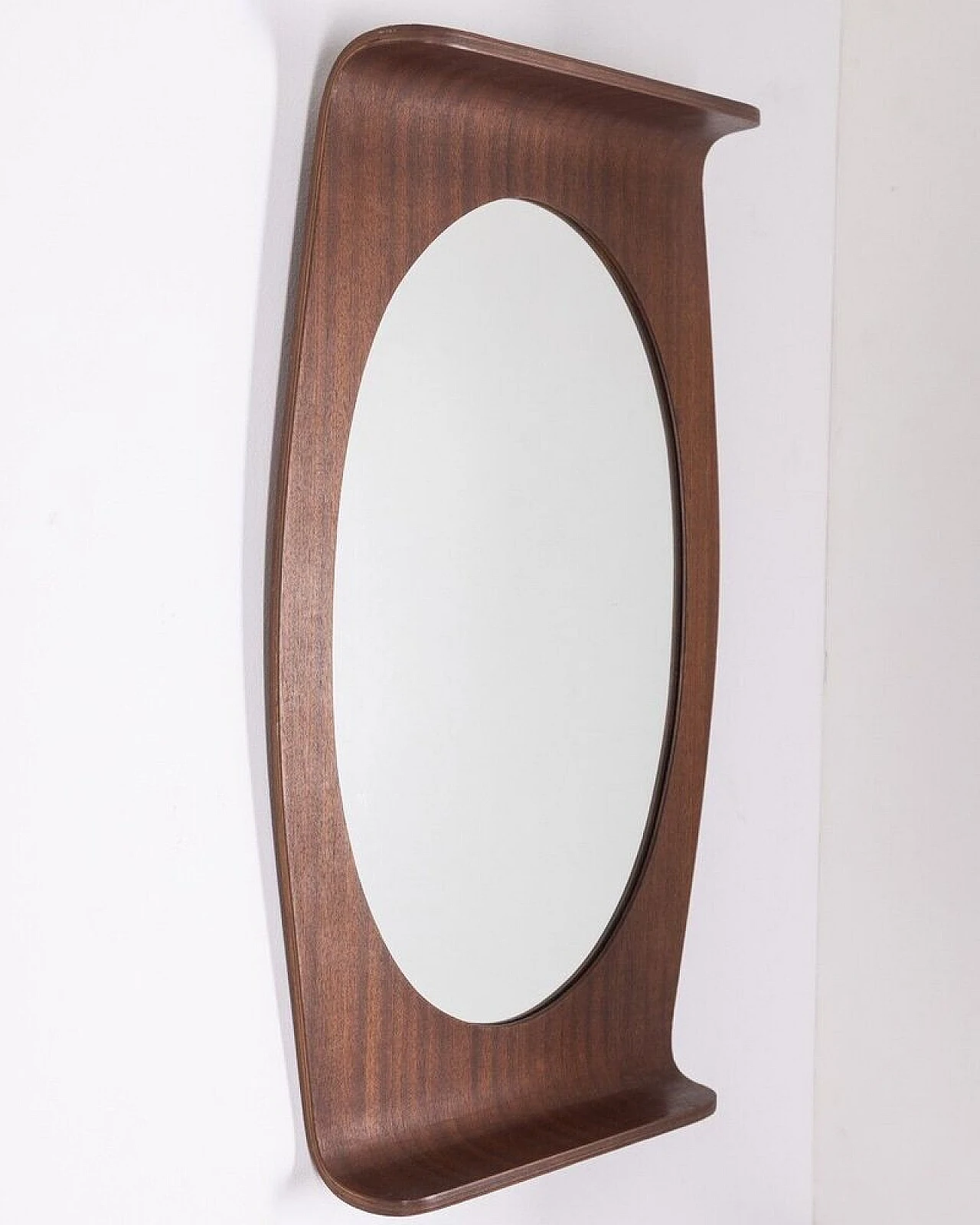 Wall mirror in curved wood by Campo & Graffi, 1950s 2