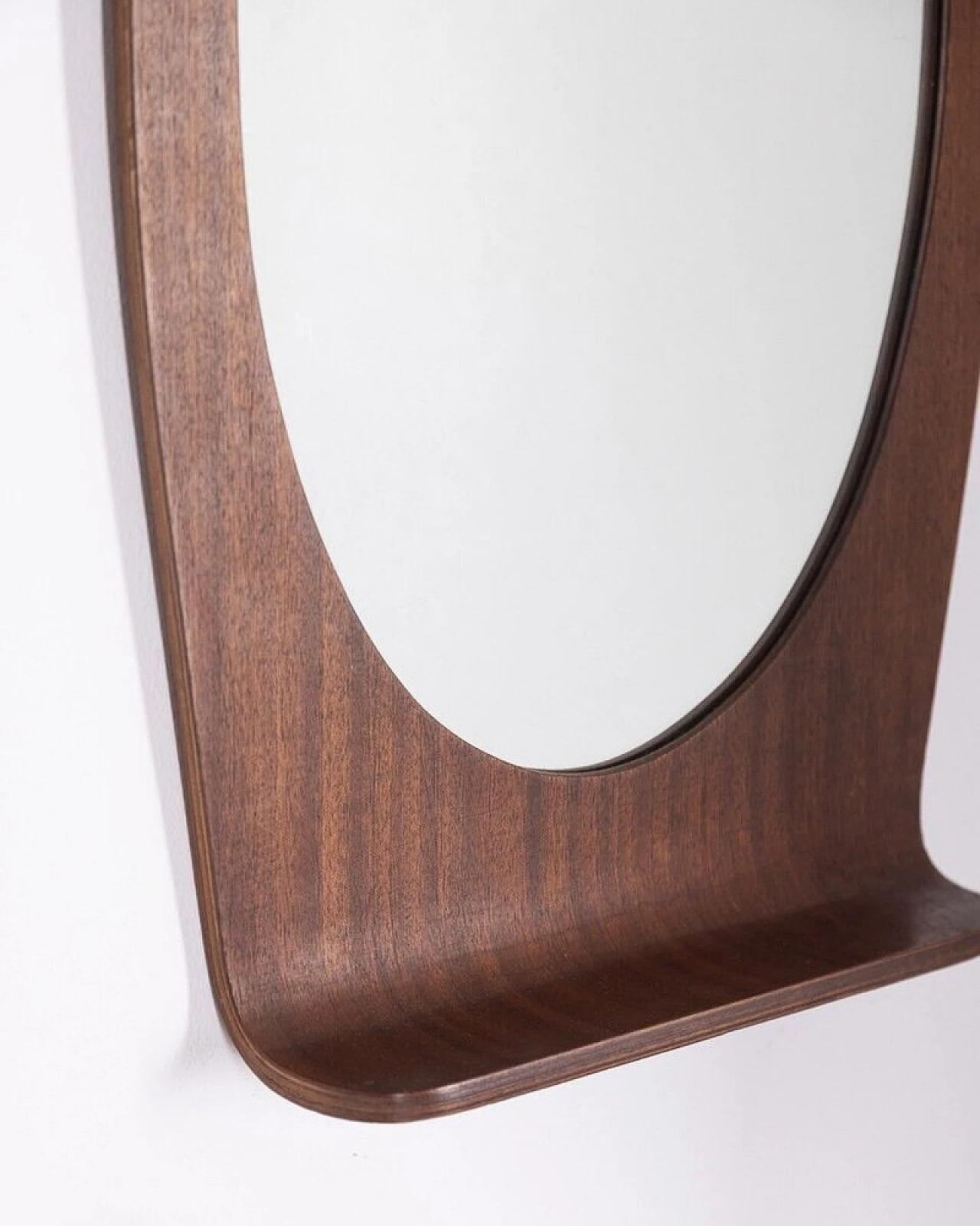 Wall mirror in curved wood by Campo & Graffi, 1950s 3