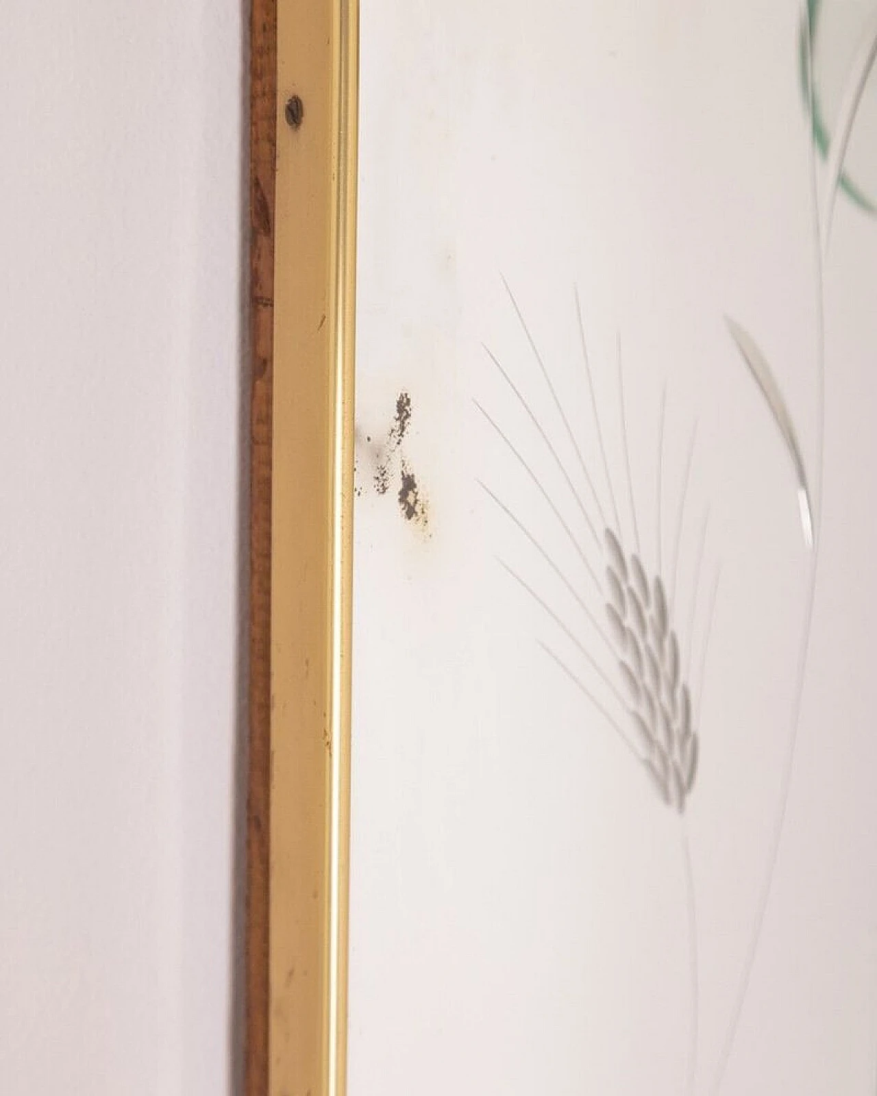 Specchio con appendiabiti in ottone e legno di Cristal Art, anni '50 3