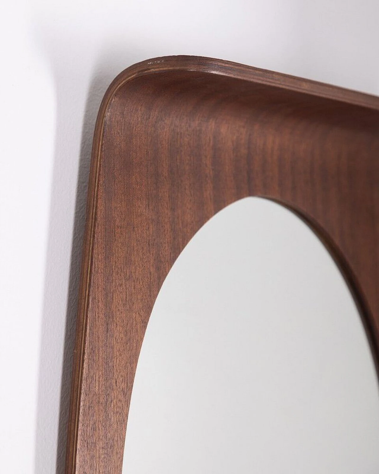 Wall mirror in curved wood by Campo & Graffi, 1950s 4