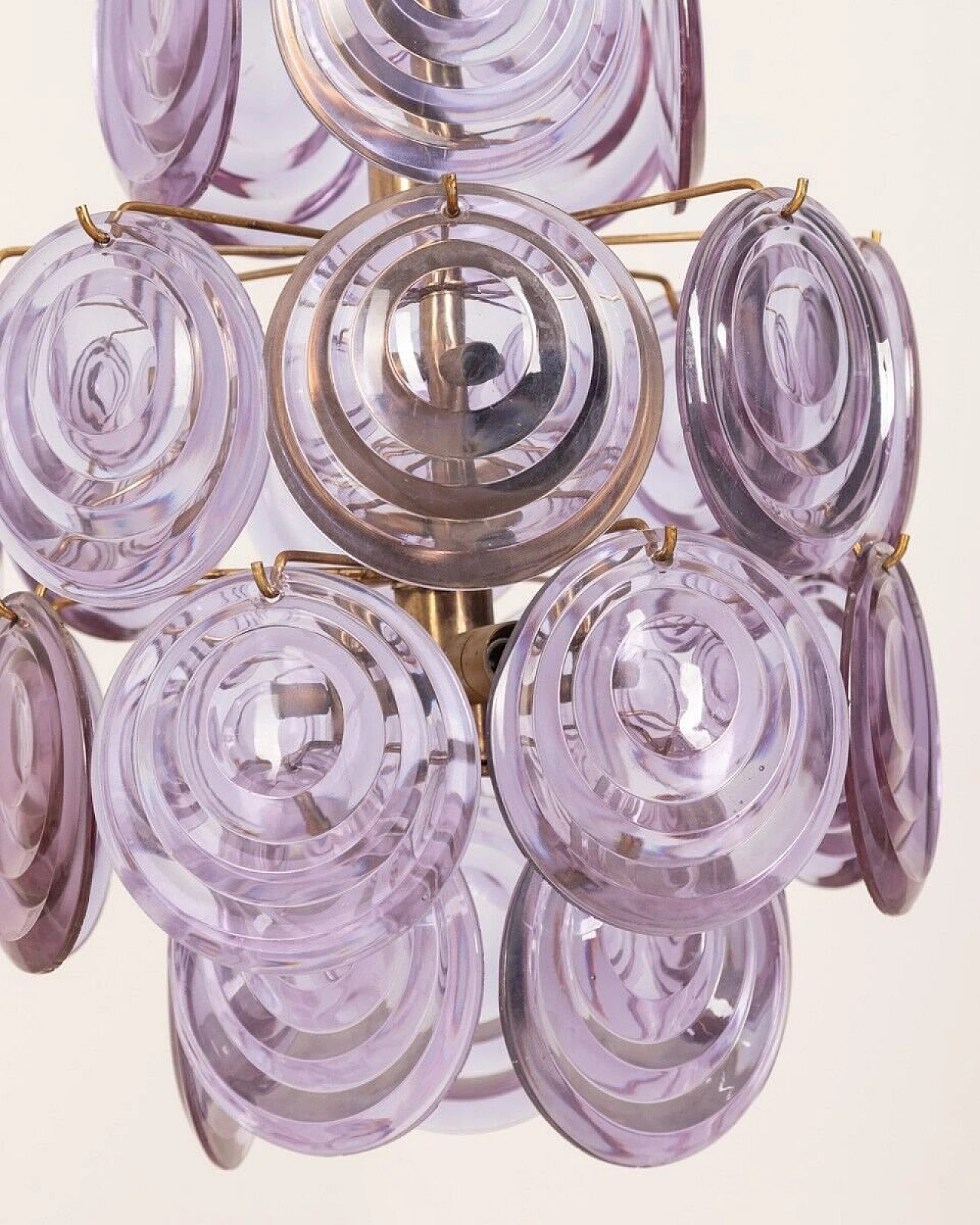 6-Light chandelier in purple Murano glass by Vistosi, 1950s 2