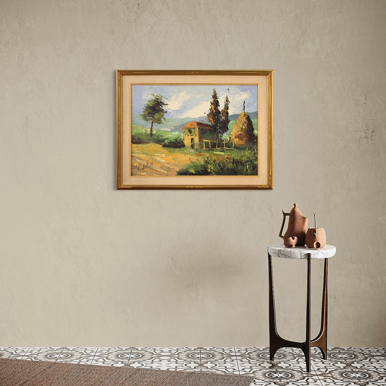 Country View, signed oil on canvas, 1970s 14