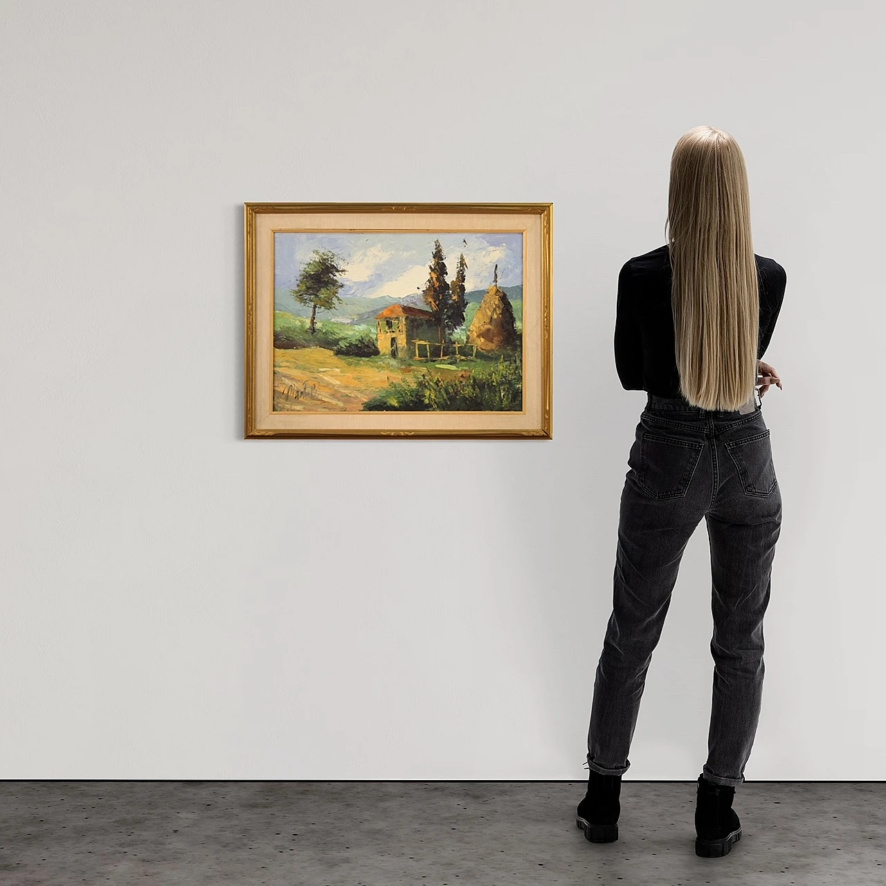 Country View, signed oil on canvas, 1970s 15