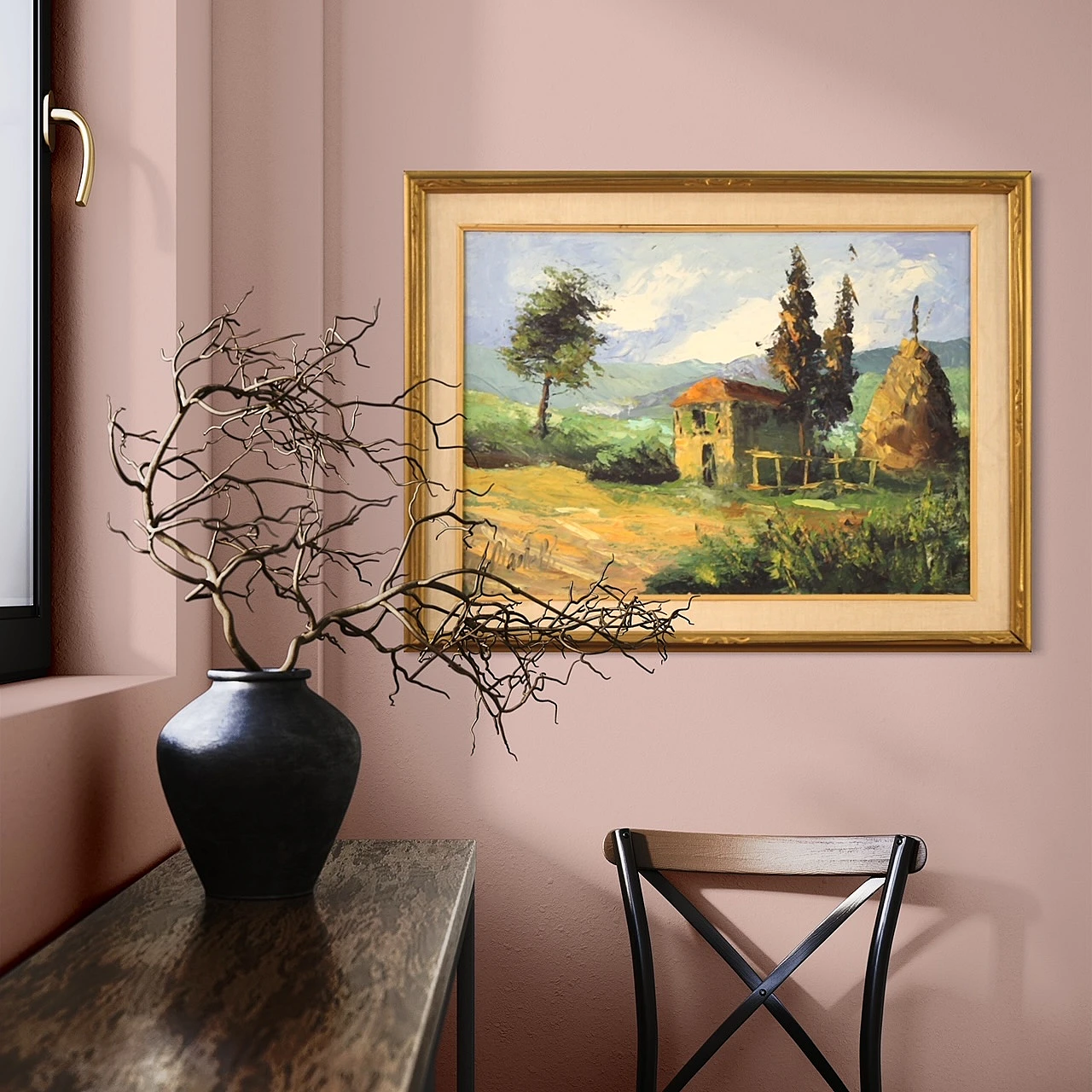 Country View, signed oil on canvas, 1970s 16