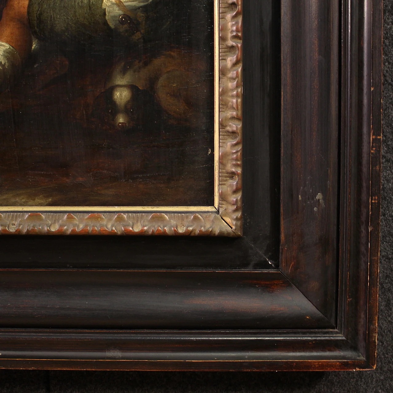 Crucifixion, Flemish oil painting on panel, first half of 17th century 7