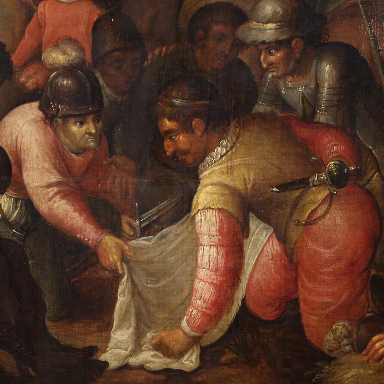 Crucifixion, Flemish oil painting on panel, first half of 17th century 12