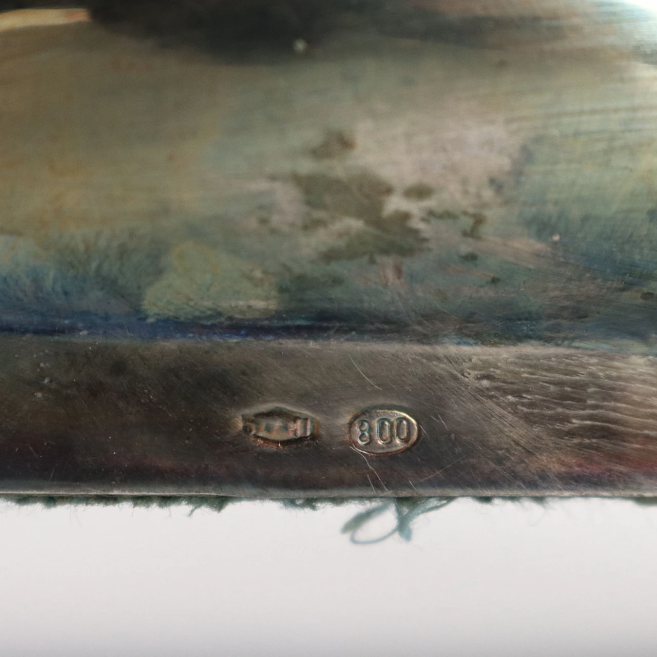 Centrotavola in argento 800 e vetro blu di De Giovanni 7