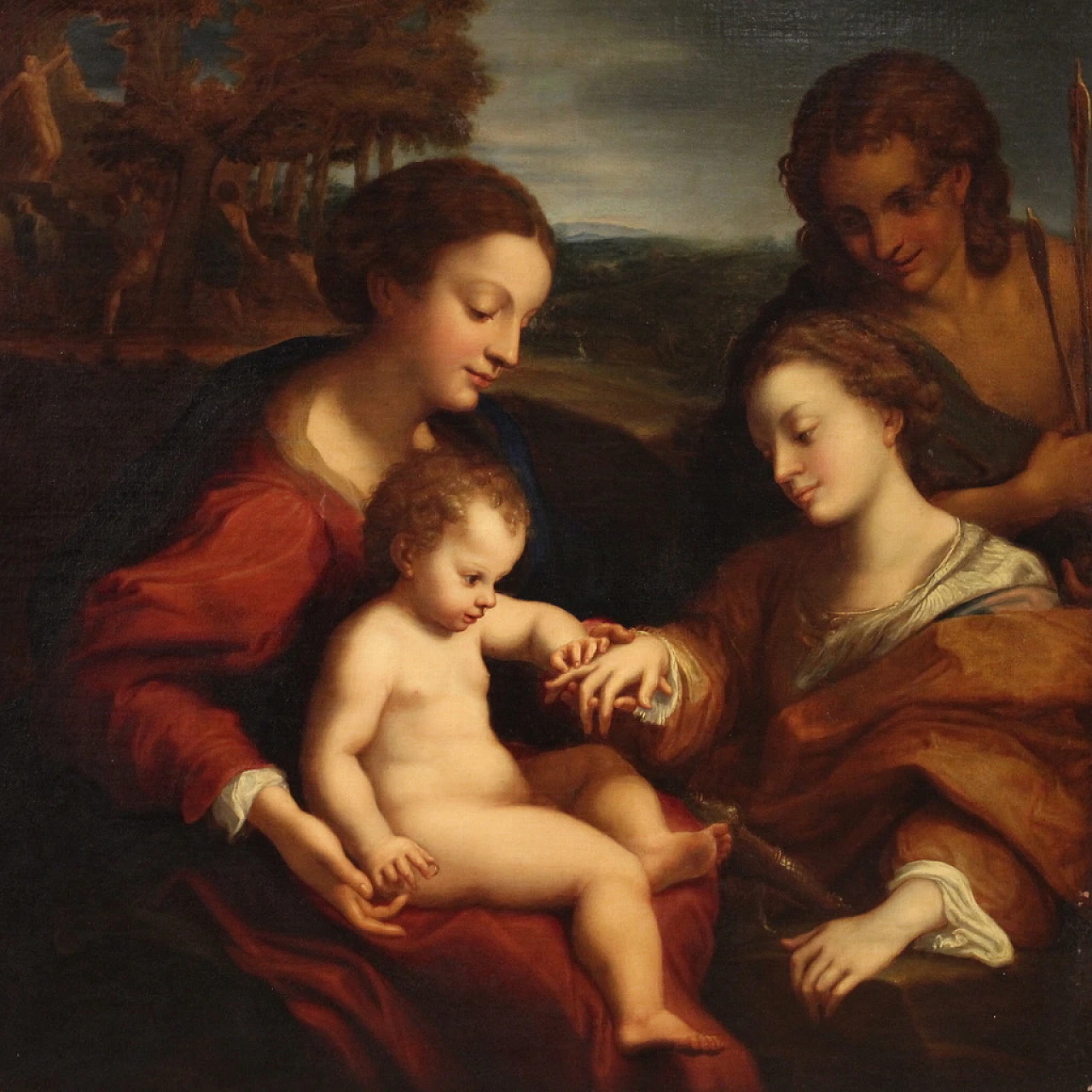 Matrimonio mistico di S. Caterina, dipinto a olio su tela, '600 2