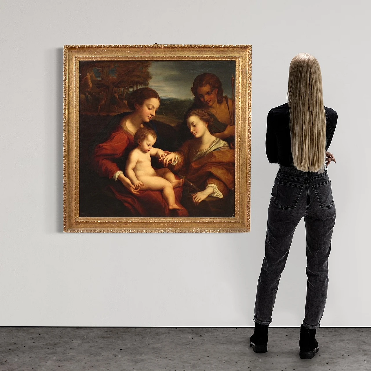 Matrimonio mistico di S. Caterina, dipinto a olio su tela, '600 3