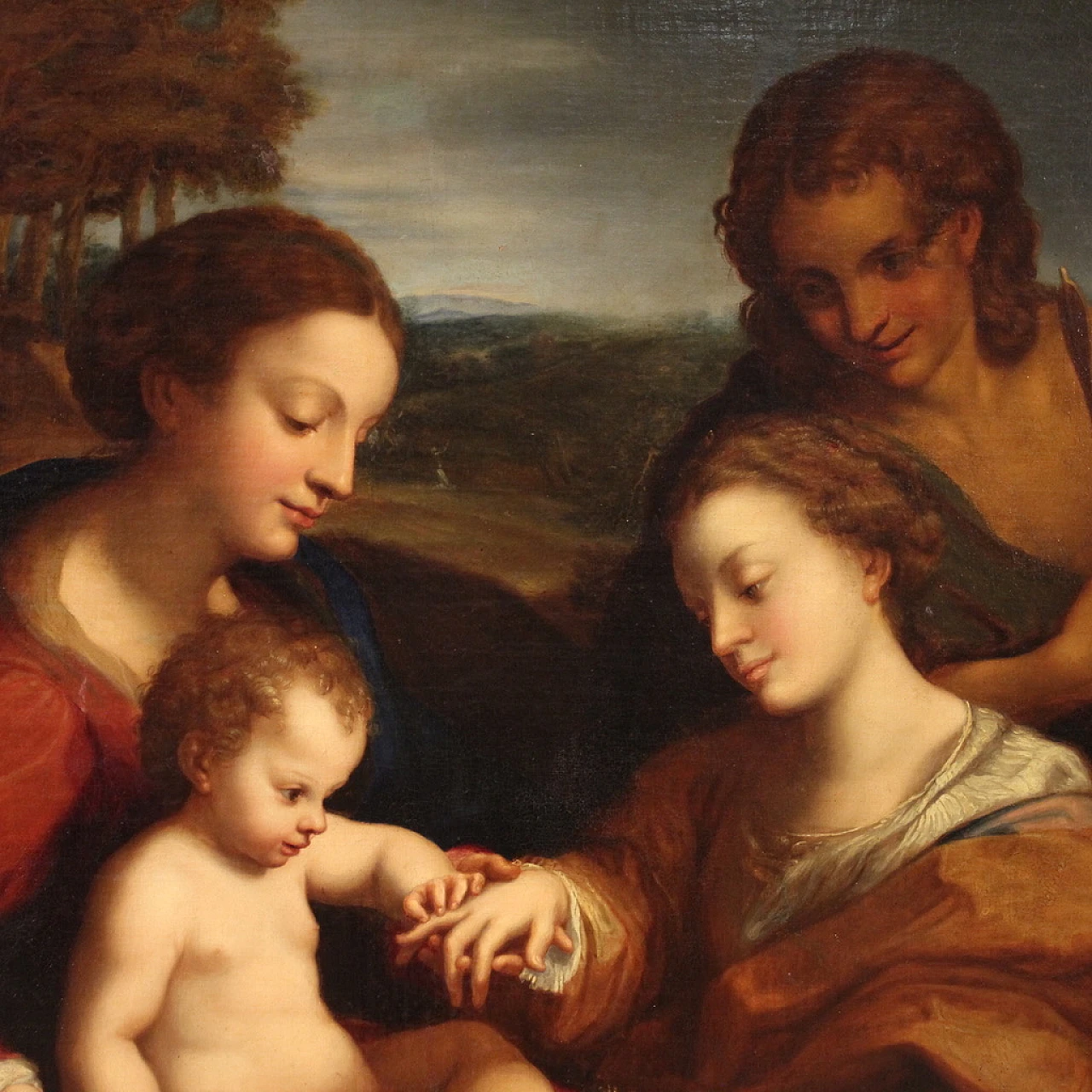 Matrimonio mistico di S. Caterina, dipinto a olio su tela, '600 4