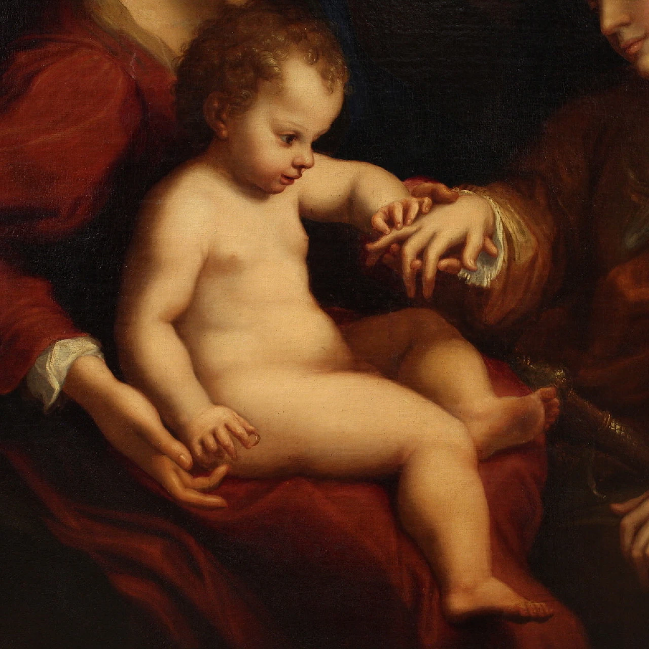 Matrimonio mistico di S. Caterina, dipinto a olio su tela, '600 9