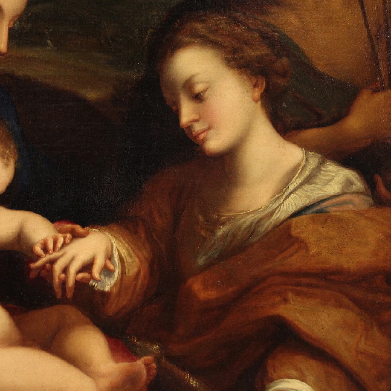 Matrimonio mistico di S. Caterina, dipinto a olio su tela, '600 10