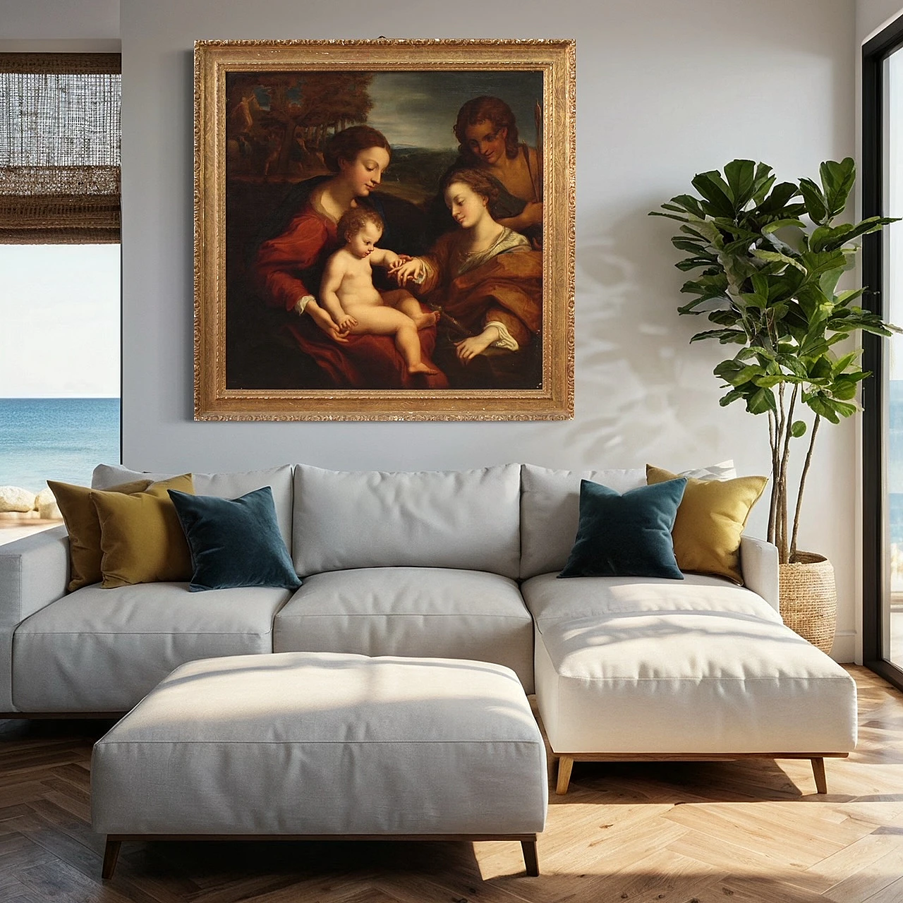 Matrimonio mistico di S. Caterina, dipinto a olio su tela, '600 14