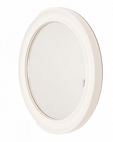 Specchio con cornice in plastica bianca di Carrara Matta, anni '70