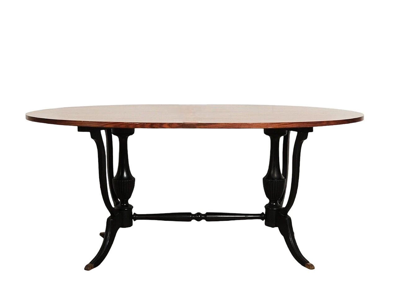 Tavolo ovale in palissandro, anni '60 1