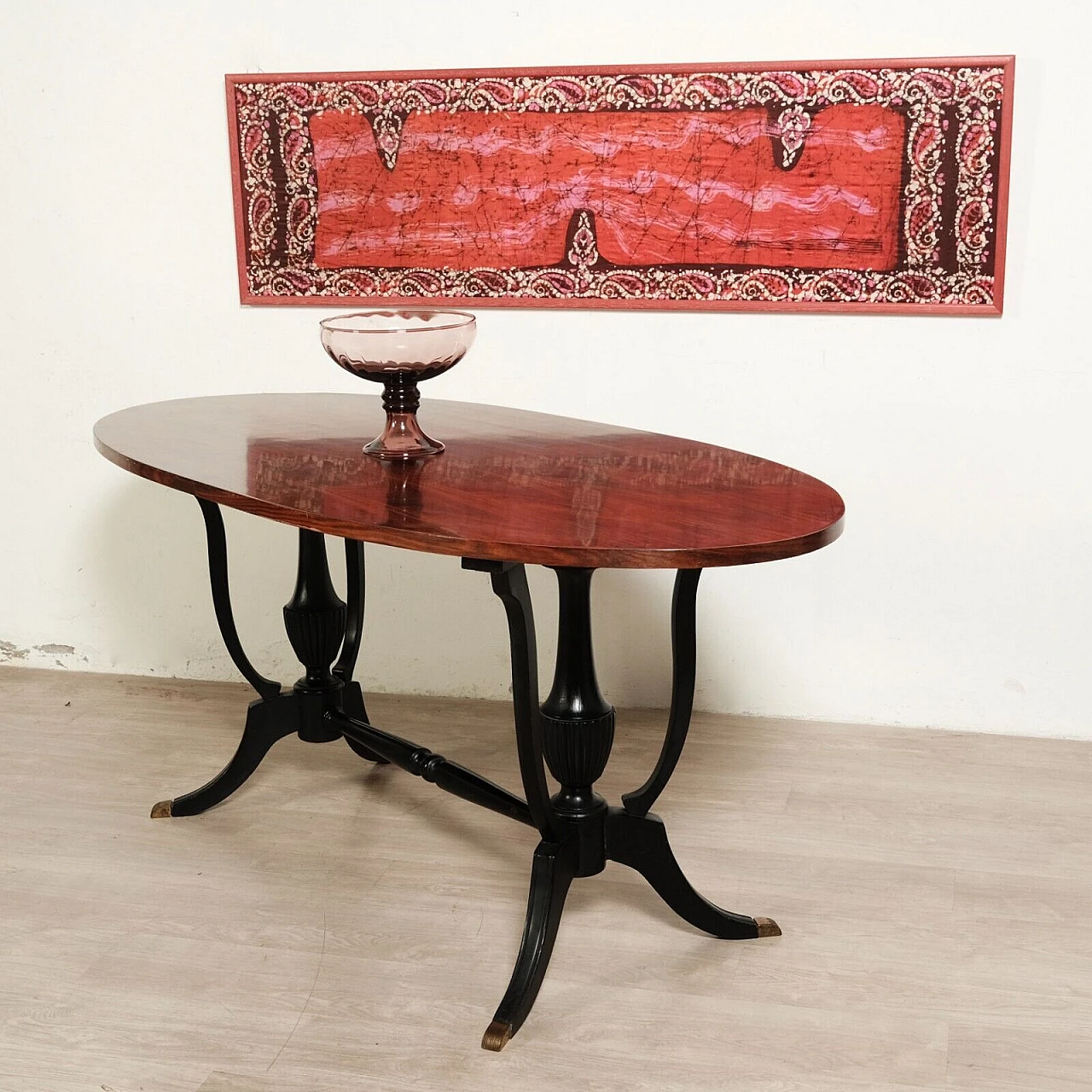 Tavolo ovale in palissandro, anni '60 3