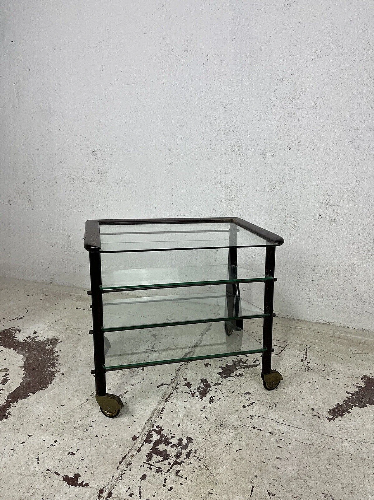 Wood and glass magazine rack by Ico Parisi for De Baggis, 1960s 2