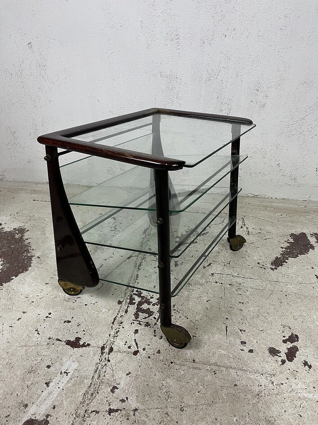 Wood and glass magazine rack by Ico Parisi for De Baggis, 1960s 7