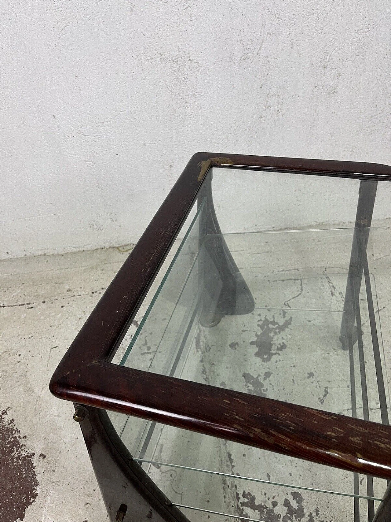 Wood and glass magazine rack by Ico Parisi for De Baggis, 1960s 9