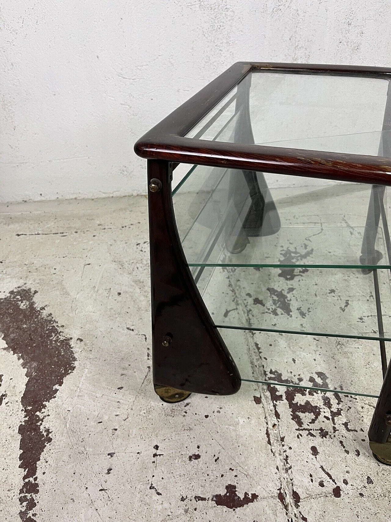 Wood and glass magazine rack by Ico Parisi for De Baggis, 1960s 10