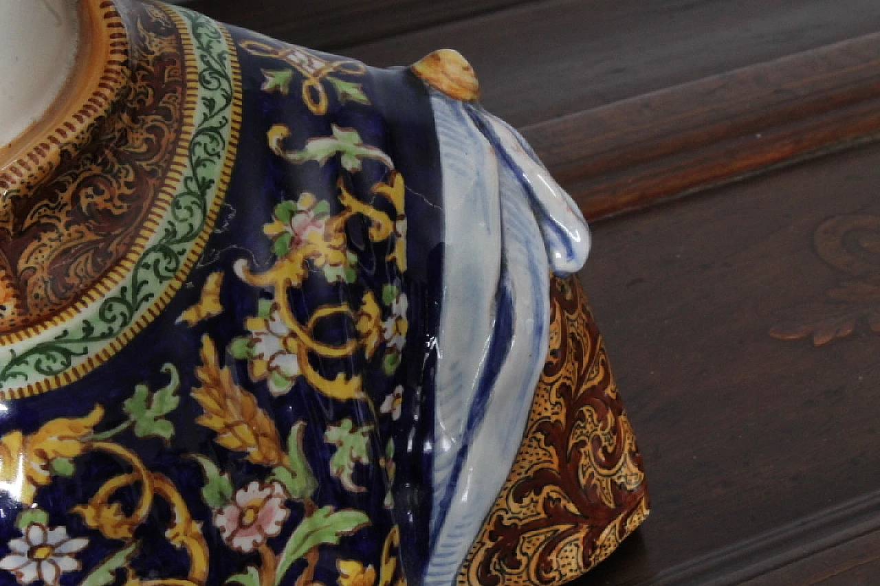 Coppia di busti in maiolica di Minghetti Bologna, inizio '900 7