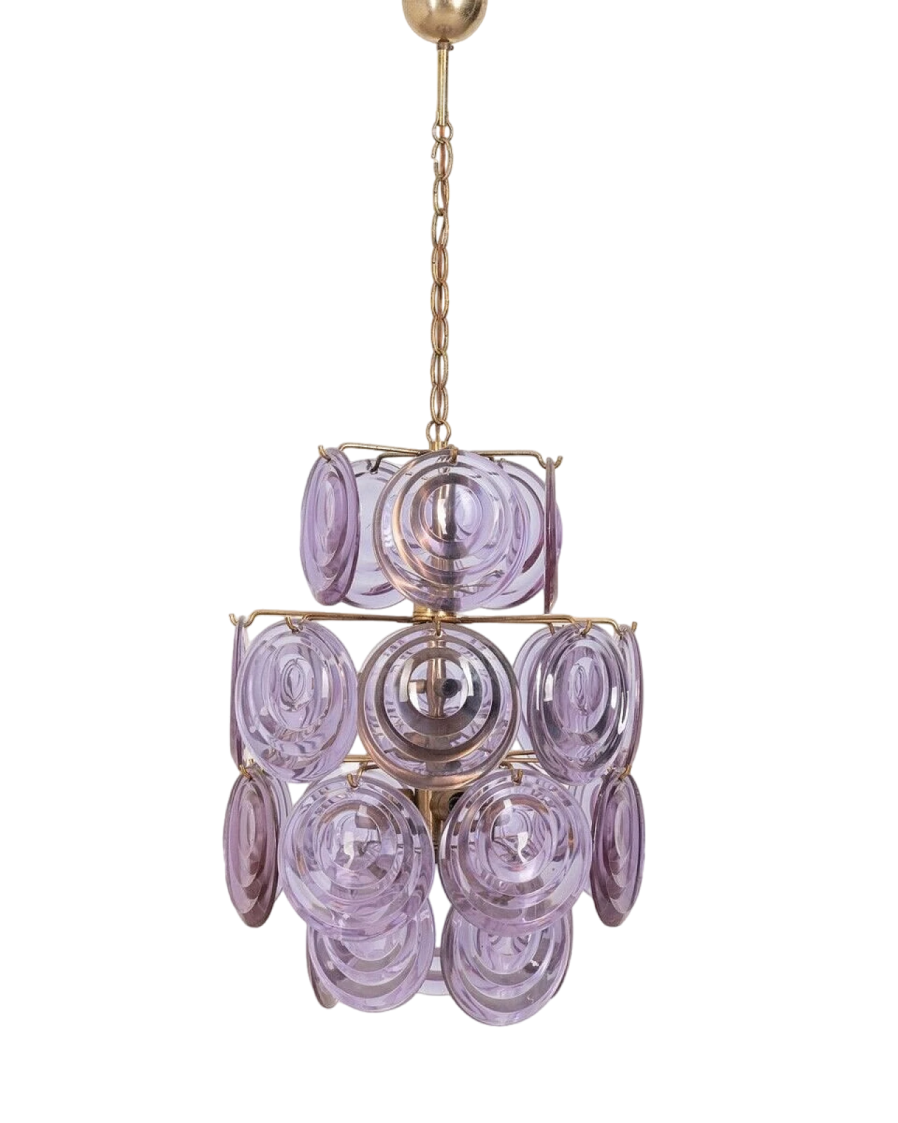 6-Light chandelier in purple Murano glass by Vistosi, 1950s 8