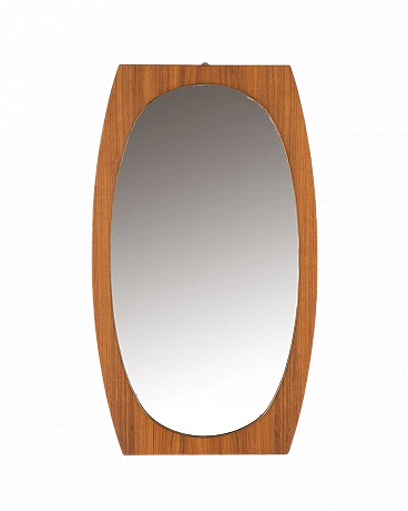 Wall mirror with walnut frame by Gianfranco Frattini, 1970s