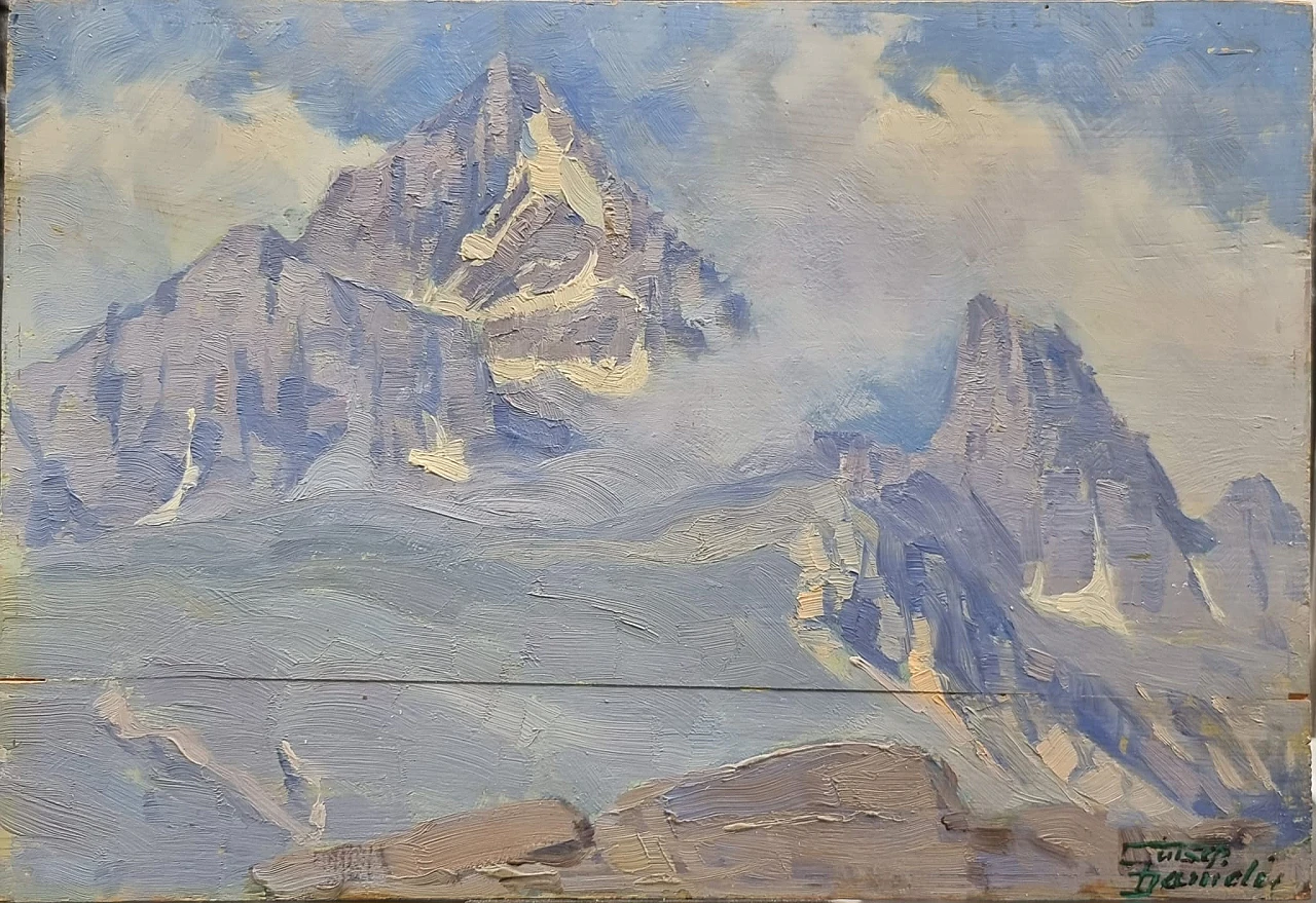 Giuseppe Danieli, Veduta montana, olio su tavola, anni '20 1