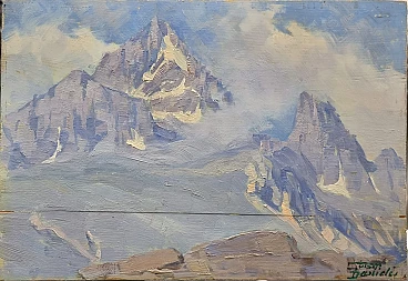 Giuseppe Danieli, Veduta montana, olio su tavola, anni '20