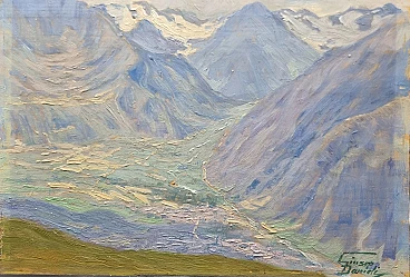 Giuseppe Danieli, Montagne, olio su tavola, anni '20