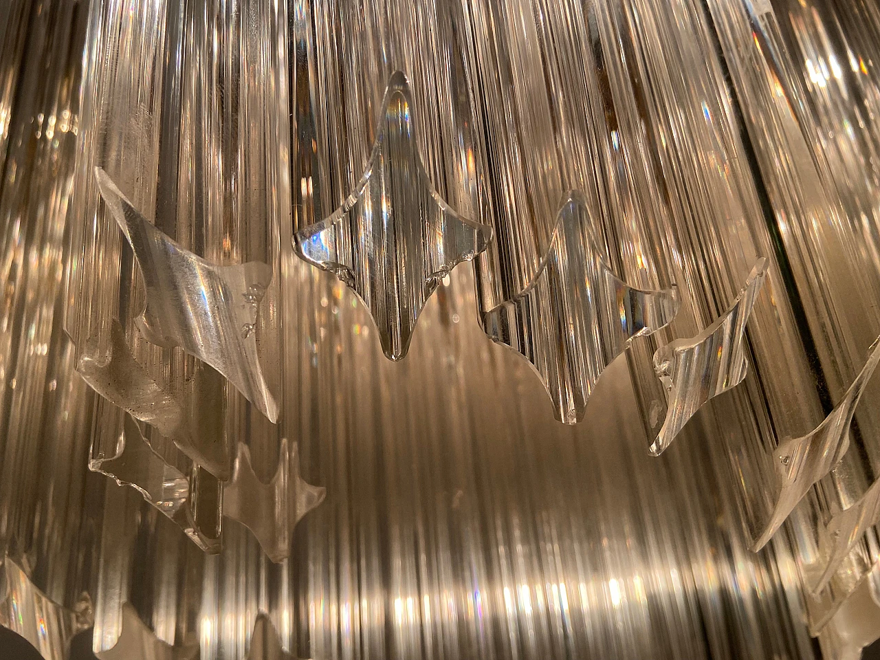 Pair of Prisma Trilobi Murano glass chandeliers, 1970s 4