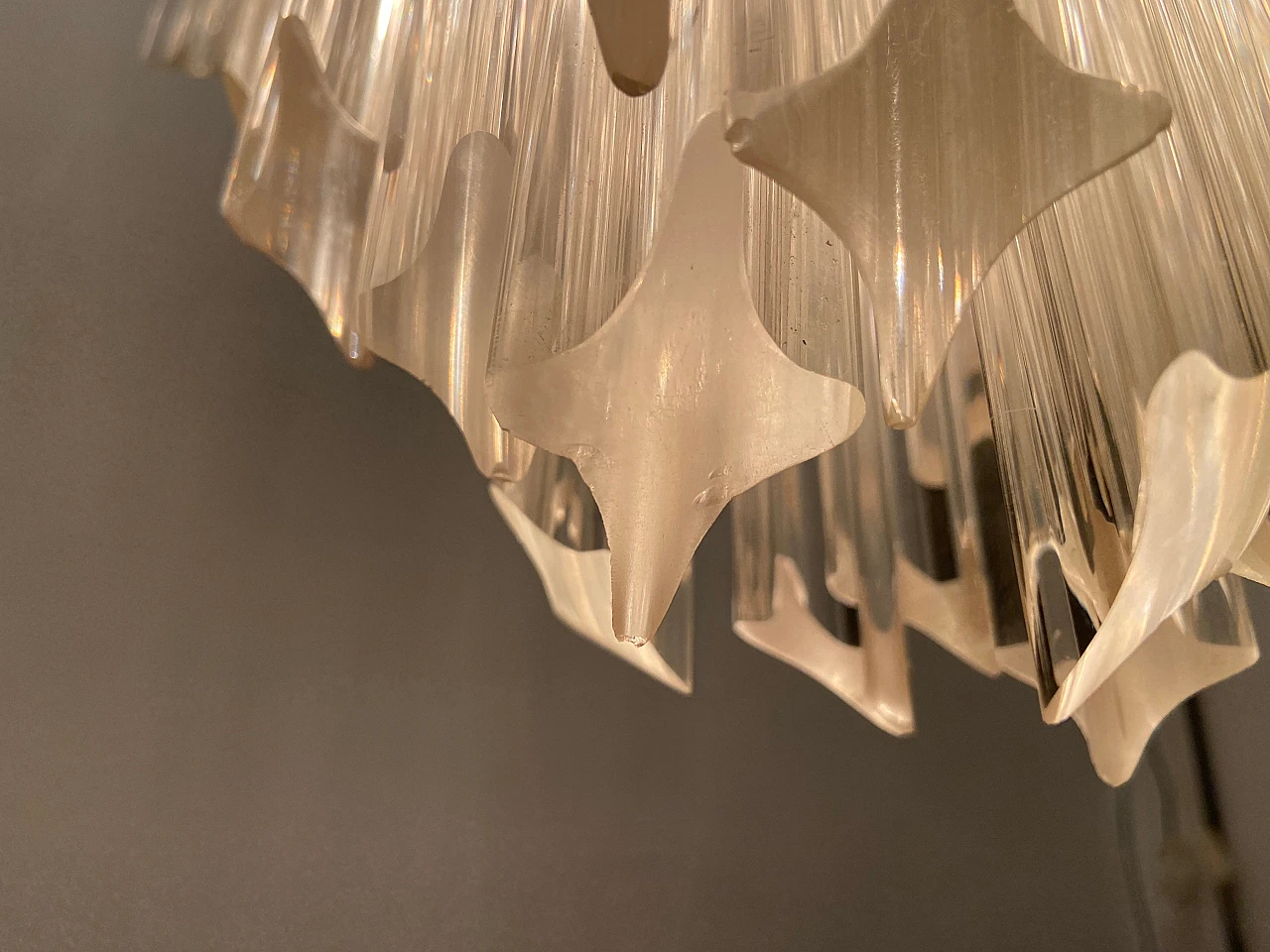 Pair of Prisma Trilobi Murano glass chandeliers, 1970s 5