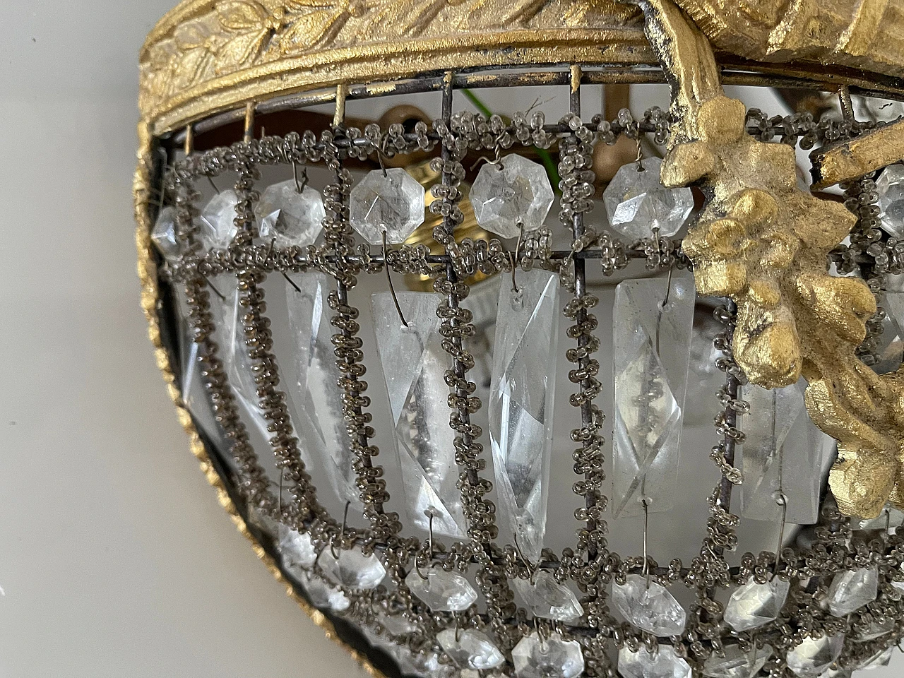 Pair of wall lights with crystal beads, 1970s 7