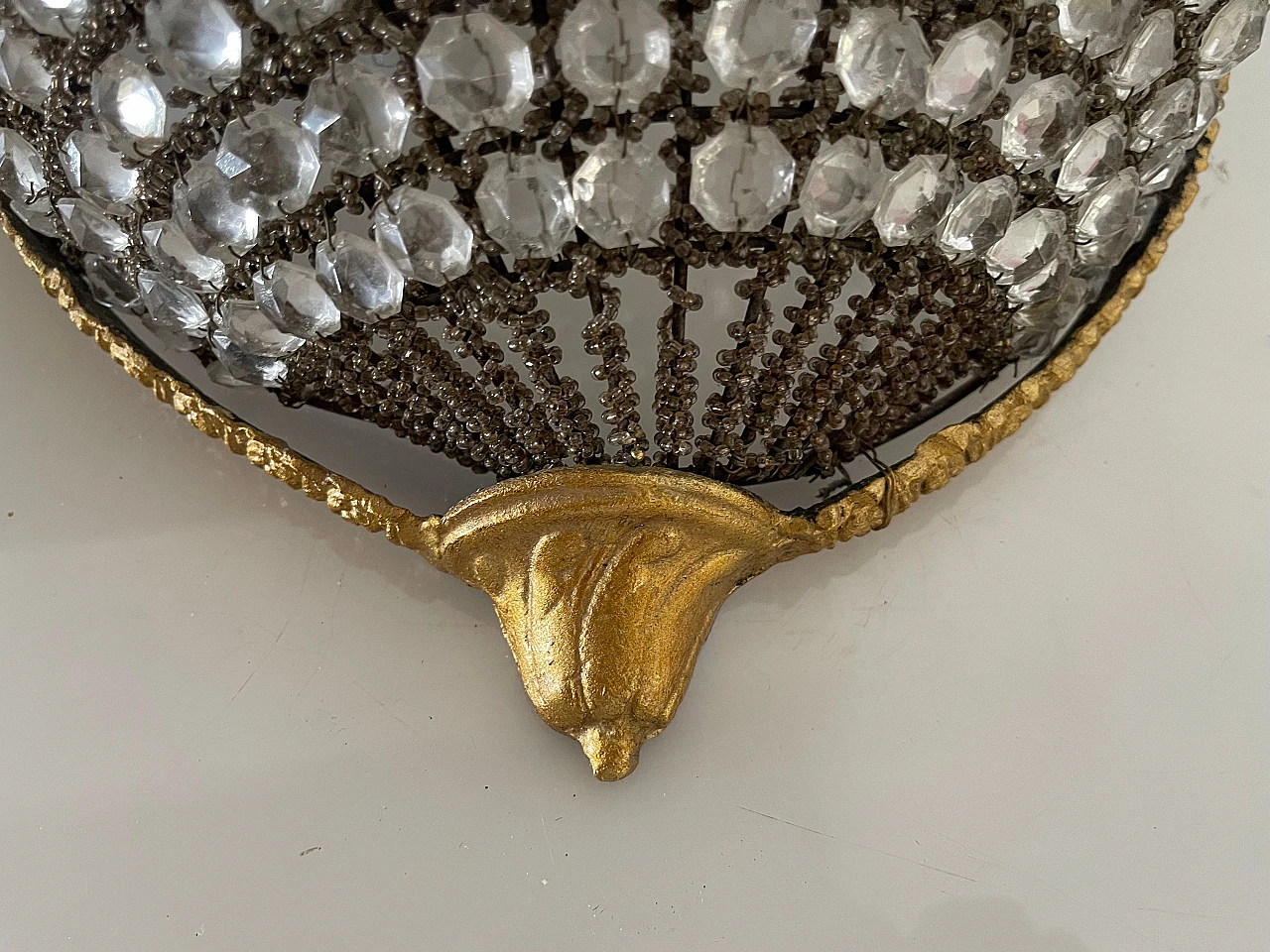 Pair of wall lights with crystal beads, 1970s 8