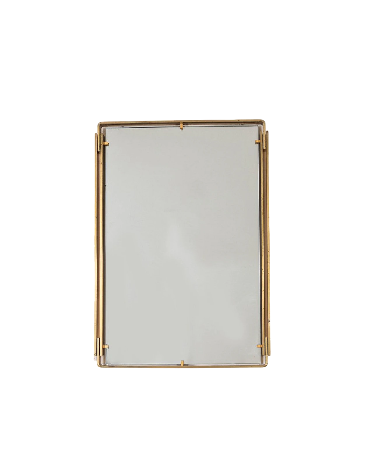 Wall mirror in brass by Sant'ambrogio & De Berti, 1960s 7