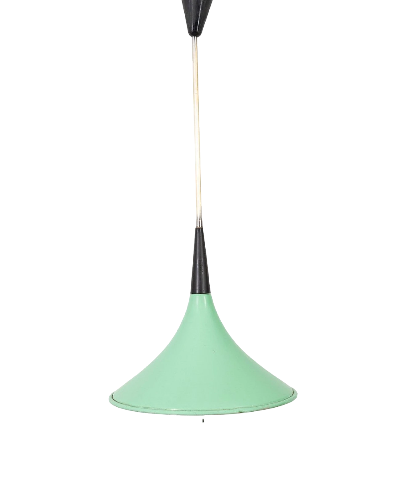 Lampadario in vetro e metallo verde acqua, anni '70 7