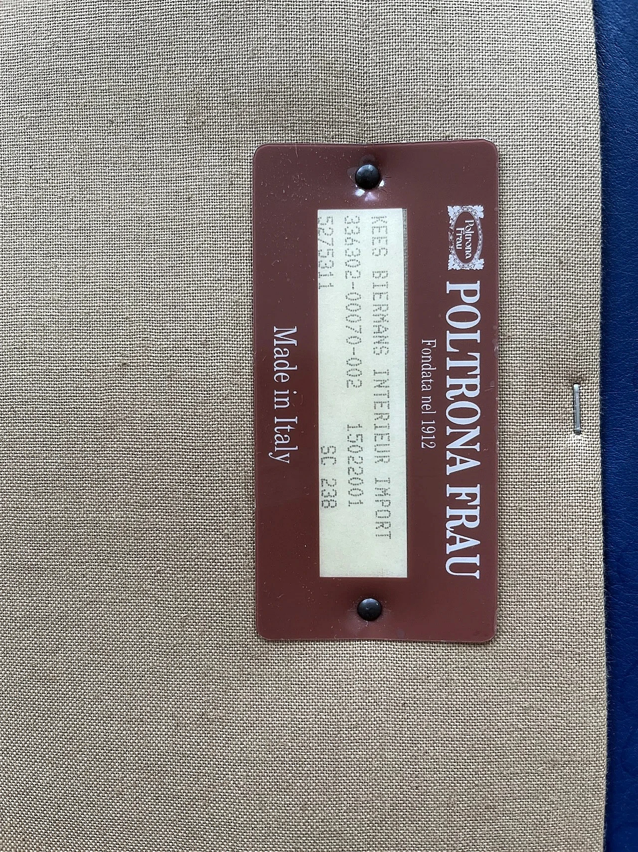 4 Liz blue grained leather armchairs by Poltorna Frau 17