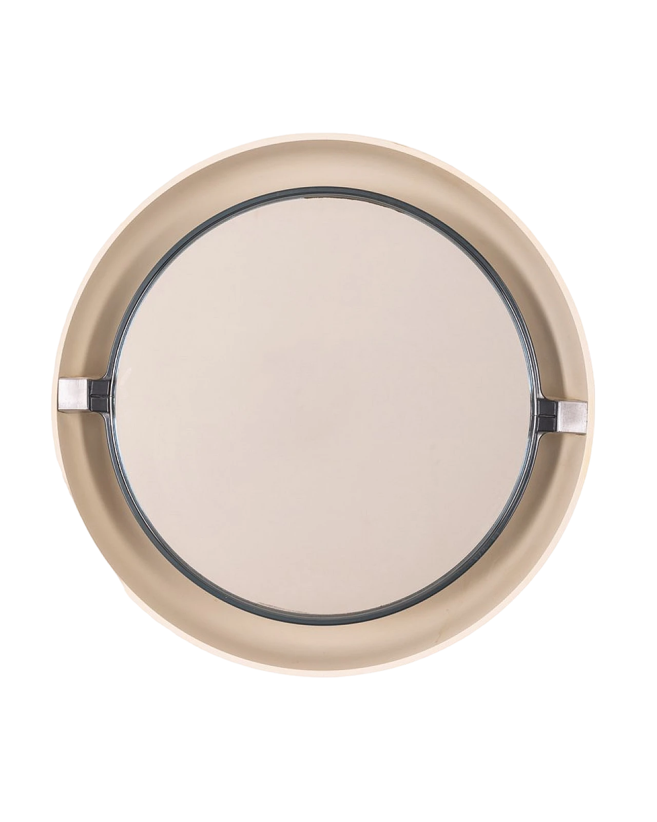 Specchio in plastica bianca e retroilluminazione di Allibert, anni '70 6