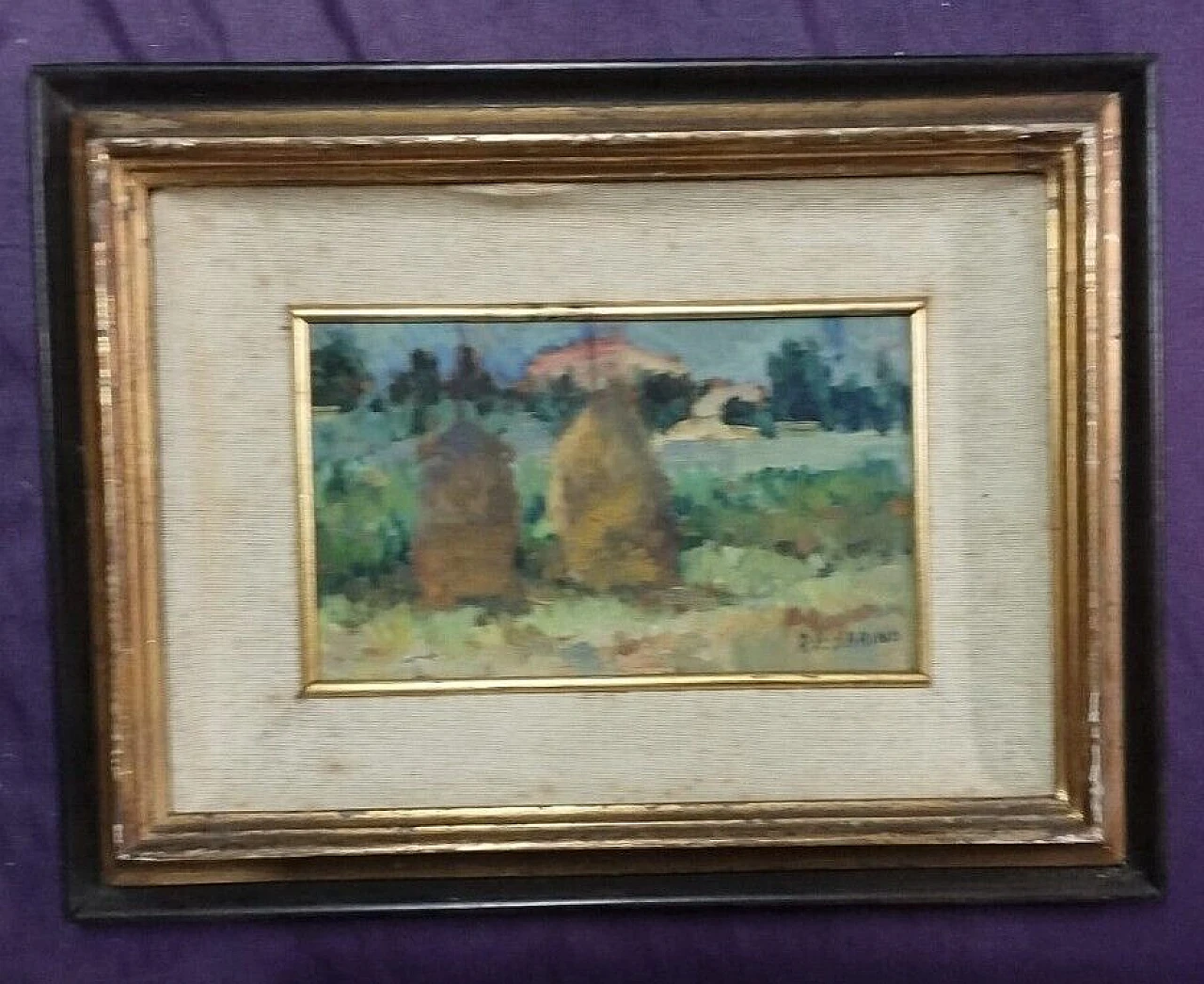 Sarino Papalia, Tuscan landscape, oil on panel, 1930s 2