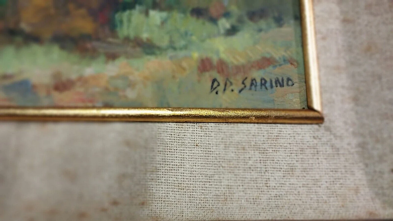 Sarino Papalia, Tuscan landscape, oil on panel, 1930s 4