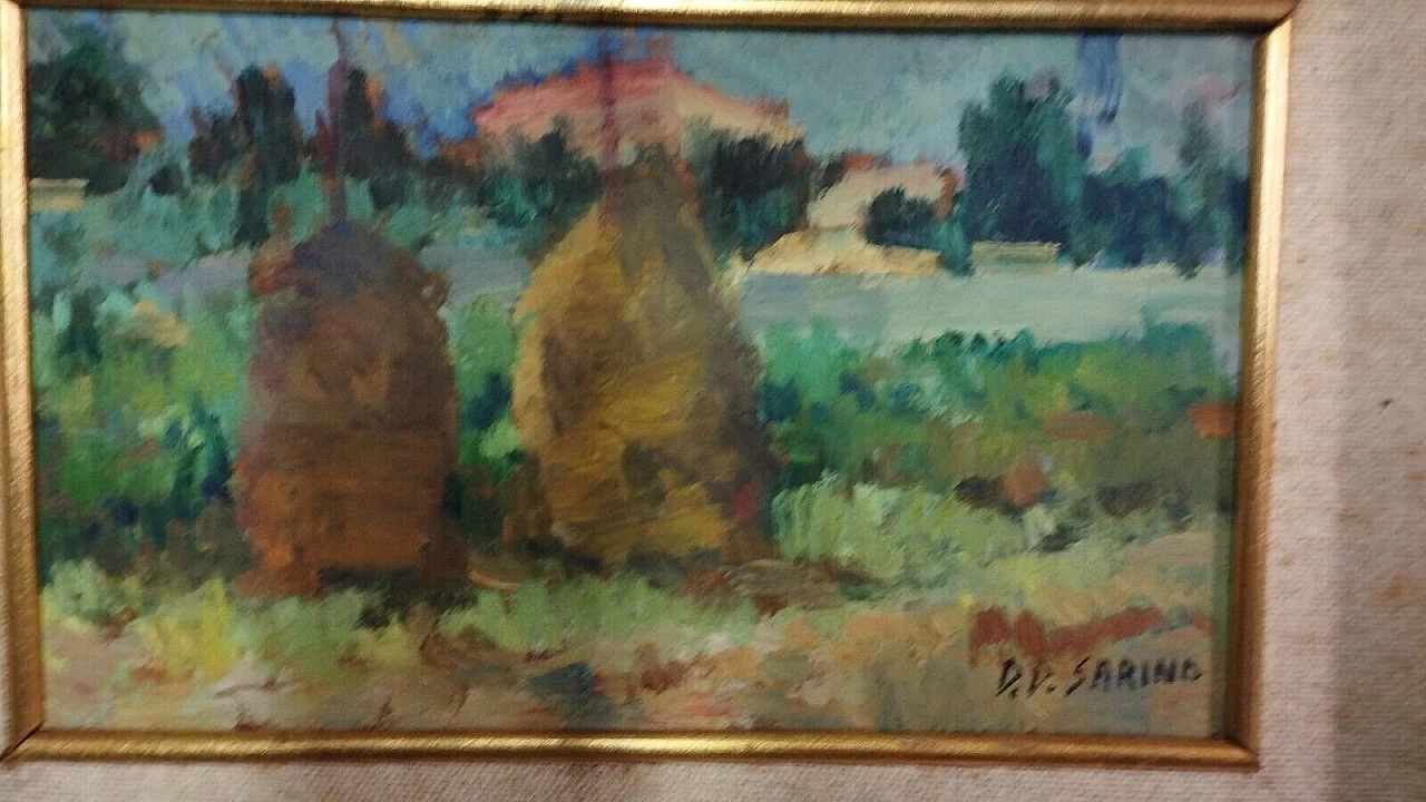 Sarino Papalia, Tuscan landscape, oil on panel, 1930s 5