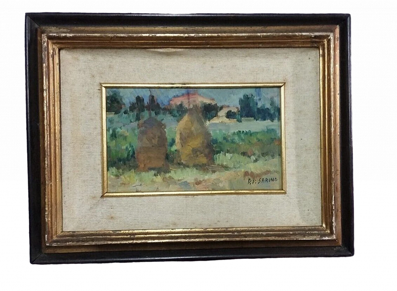 Sarino Papalia, Tuscan landscape, oil on panel, 1930s 10